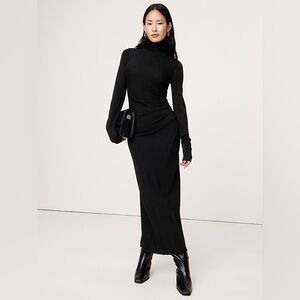 Banana Republic wool blend ruched jersey maxi dress petite